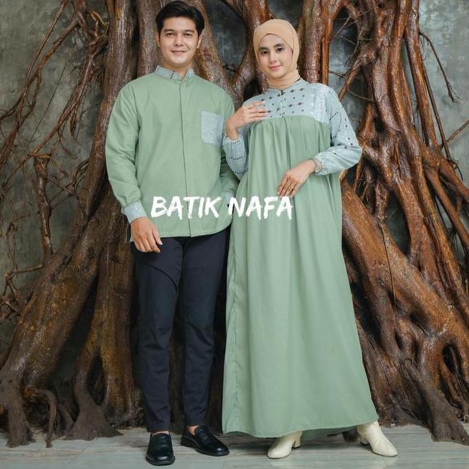 Dress gamis Natasha copel kemeja Katon signature gamis sarimbit keluarga busui frenly terbeseller Ka