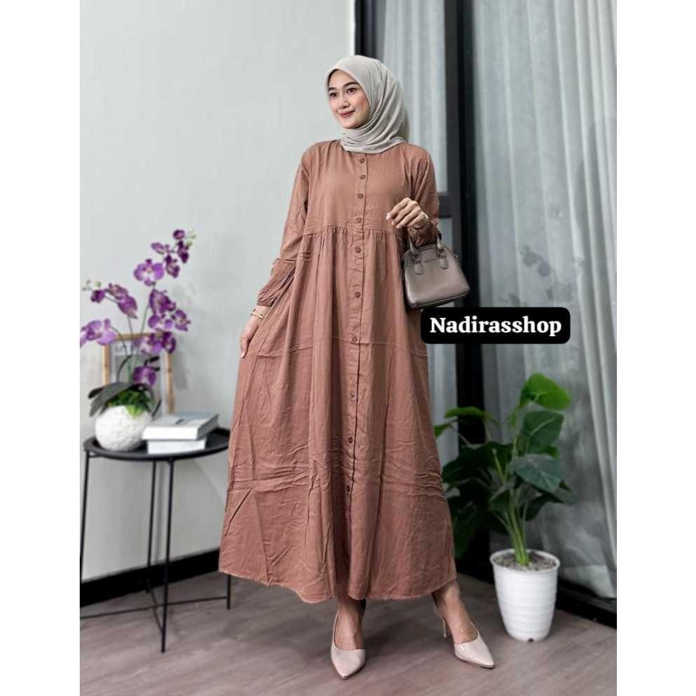 cuci gudang alisha gamis rayon twill premium/gamis rayon twill ori wanita terbaru2025/gamis musim pa