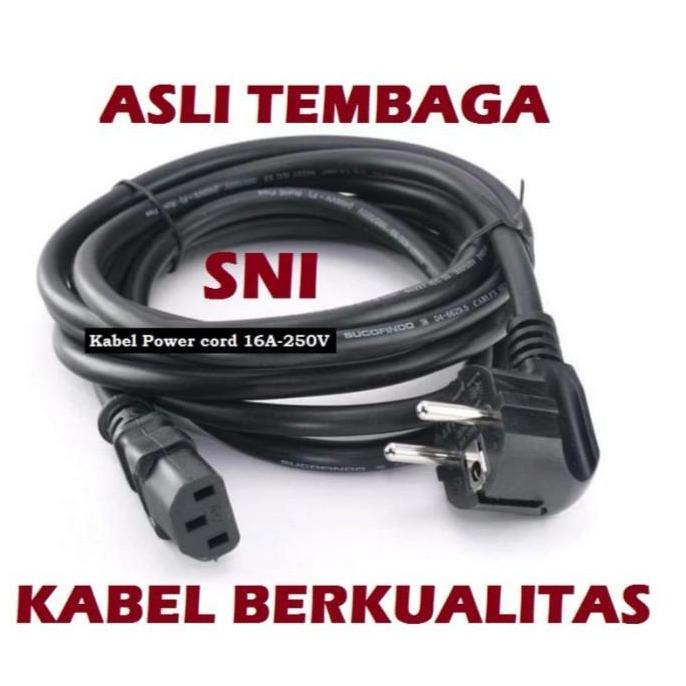 Kabel Power AC CPU UPS SERVER BAGUS SNI Tebal 3x 1.5mm EU PLUG C 13 CORD C-13 TO EUROPE 30 CM