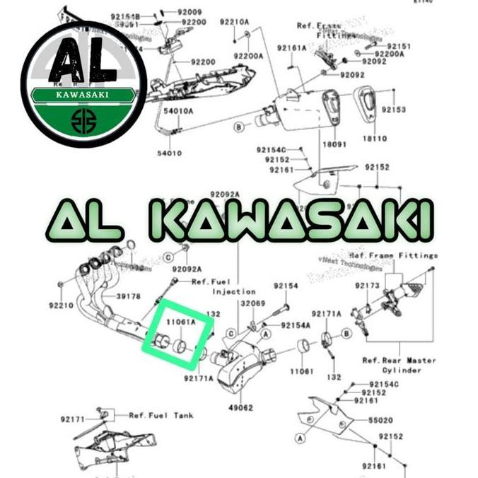 Promo Paking Gasket Perpak Silencer Sambungan Knalpot Zx636 Zx 636 Original