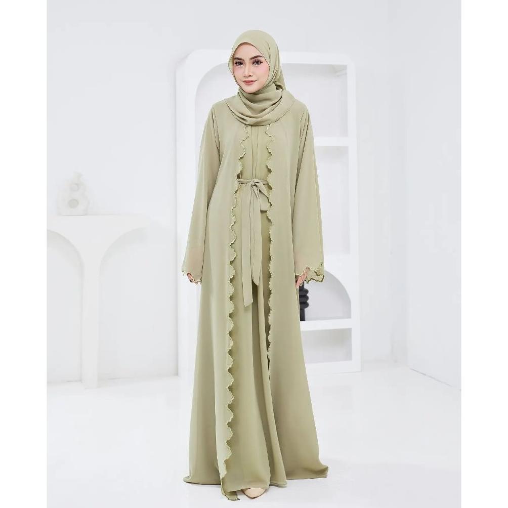 BEST DEALS GYORA ABAYA SYARI GAMIS HAJI UMROH HITAM PUTIH TURKEY DRESS ABAYA BASIC ARABIAN BORDIR BU
