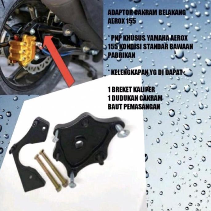Adaptor Cakram Belakang Aerox 155 + Brecket Kaliper Aerox 155 Lexi Pnp