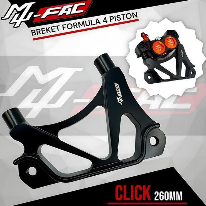 Breket Kaliper Formula 4 Piston Mufac Black Edition Vario Mio Beat Scoopy Aerox Sonic Supra Wave
