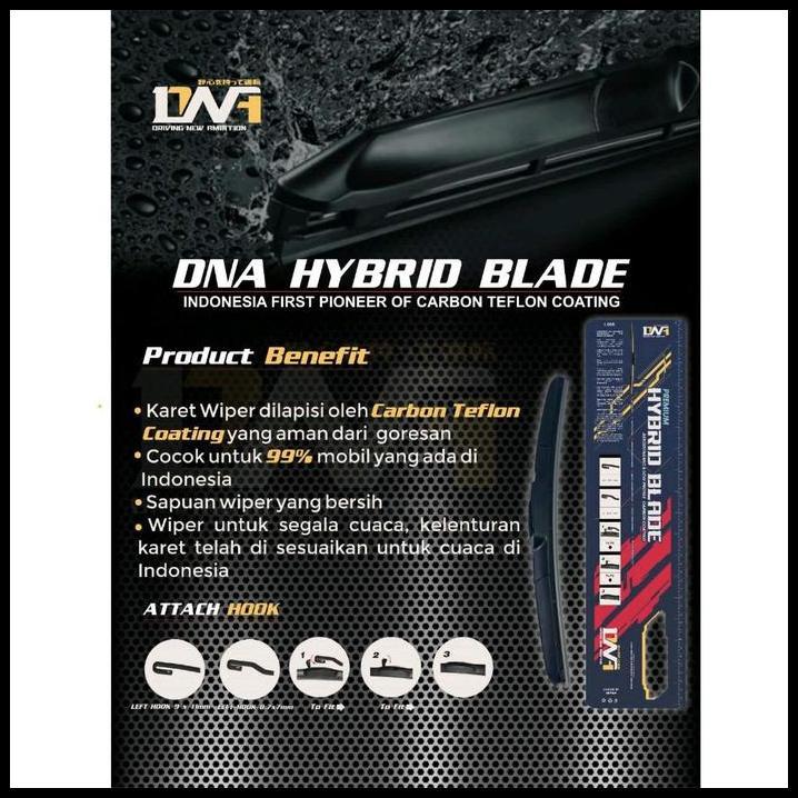 HOT DEAL WIPER DNA HYBRID BLADE SERIES MOBIL NISSAN XTRAIL T30 - T31 UKURAN 24 - 16 HARGA SEPASANG K