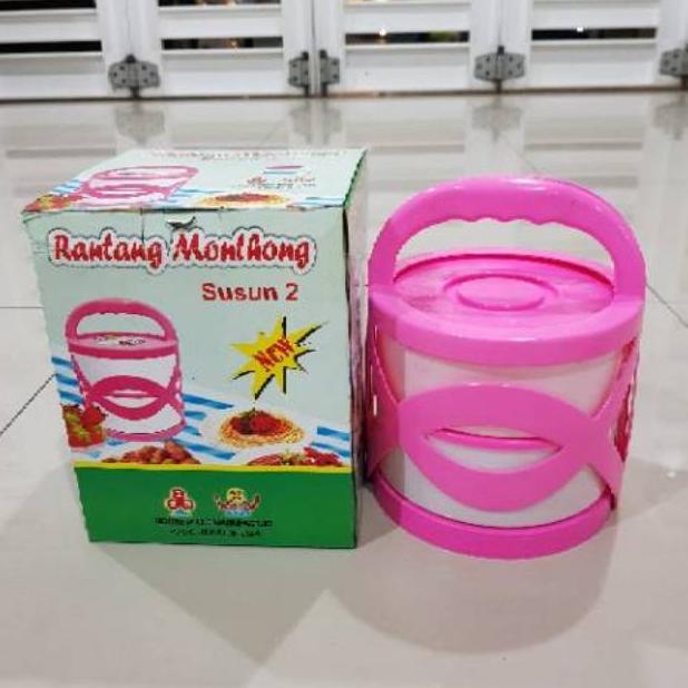 NEW PROMO Rantang Monthong Susun 2 / Rantang Susun 2 / Rantang Susun Plastik / Rantang Susun Hajatan