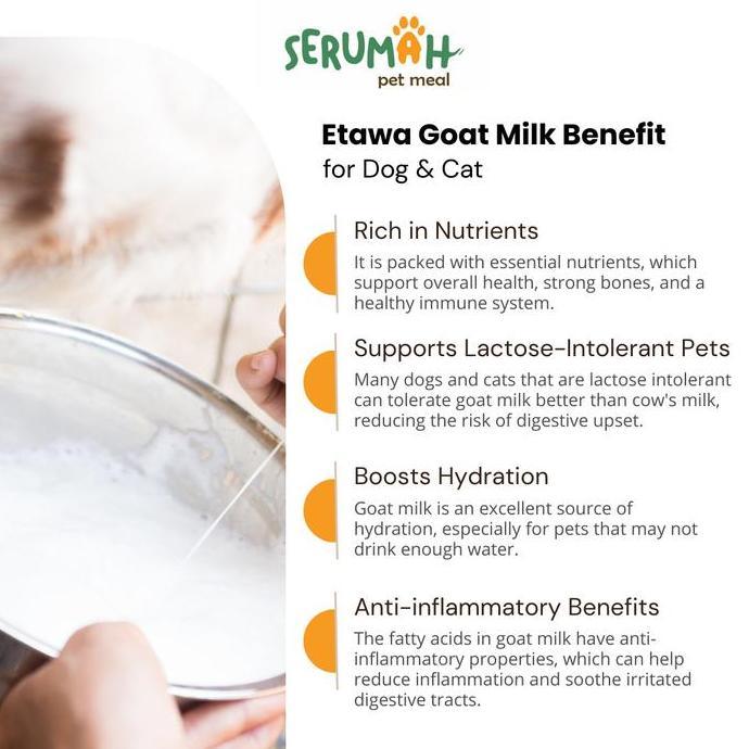 serumah etawa goat milk powder / susu kambing etawa 1 box (10 x 12gr) - for dog / anjing & cat / kuc