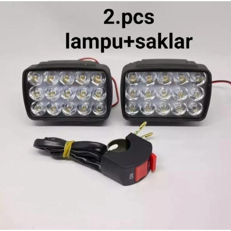 PALING LARIS cuci gudang paketan 2 lampu tembak sorot CWL led cree 15 mata motor mobil super terang 