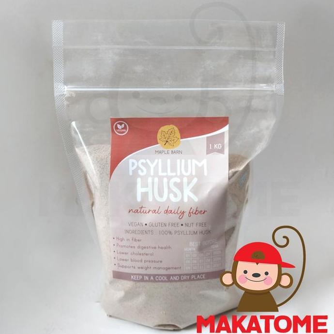 Psyllium Husk Powder Maple Barn 1 kg 1000 gr diet serat alami fibre