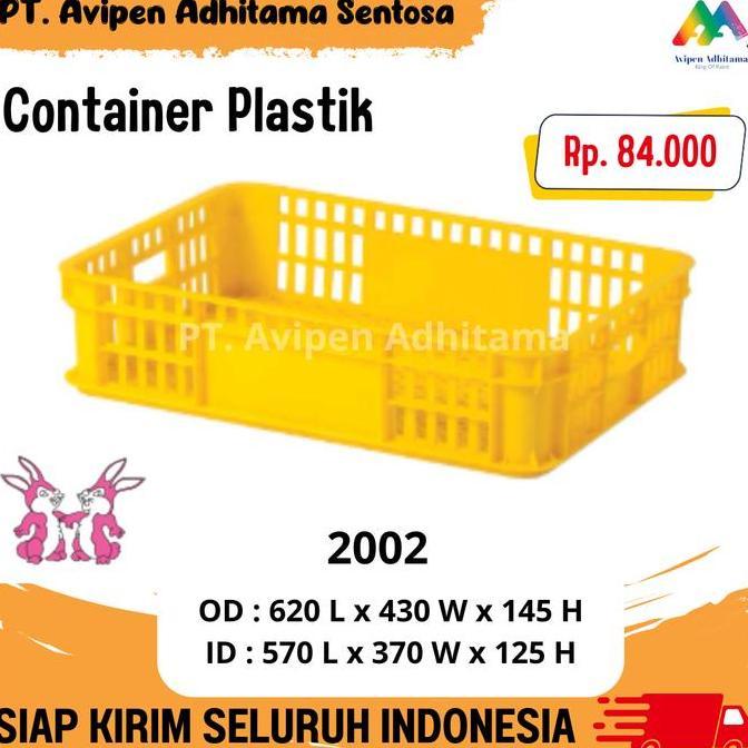 Keranjang Industri Rabbit Kontainer Plastik Container Box Serbaguna Type 2002