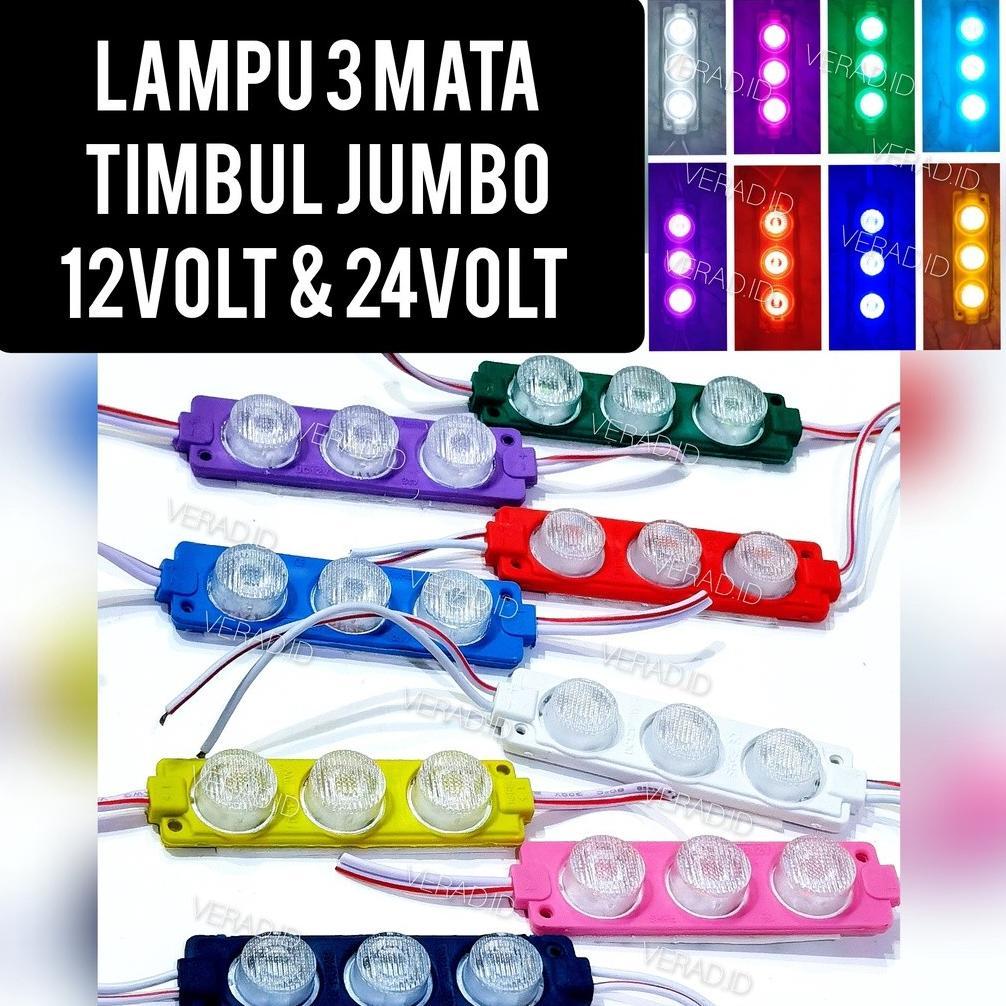Promo Bulan Ini Harga Grosir Lampu Kolong 3 Mata Timbul Jumbo 12 Volt 24 Volt