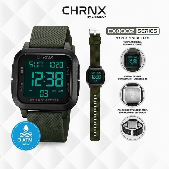 CHRNX by CHRONOX Jam Tangan Digital Unisex Pria Wanita - CX4002 Rubber Watches