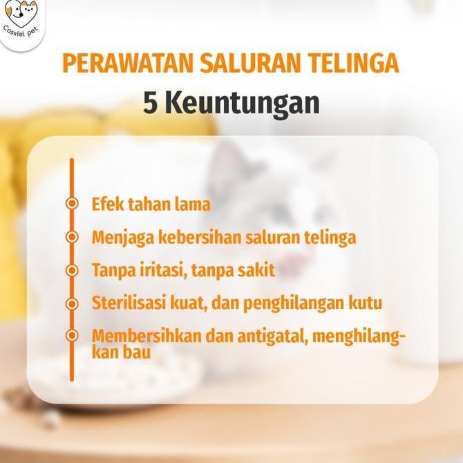 cassiel pet obat tetes telinga kucing anti peradangan saluran telinga anti earmites conge gatal dan 