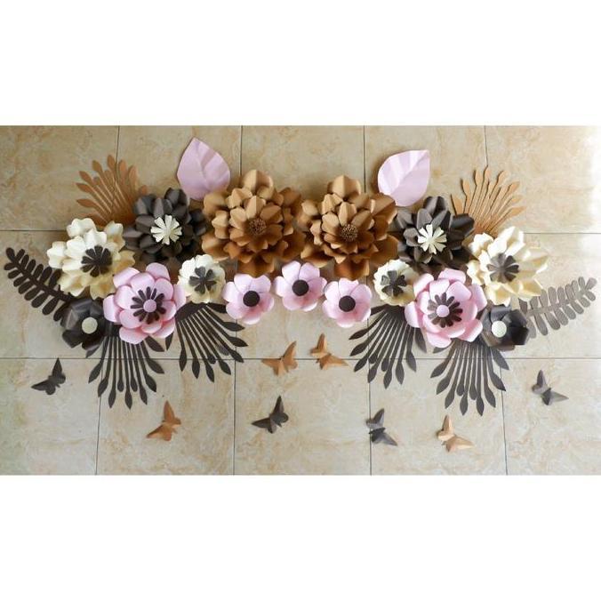 Ready paper flower fatkha dekorasi tunangan bunga kertas backdrop lamaran karangan bunga papan perni