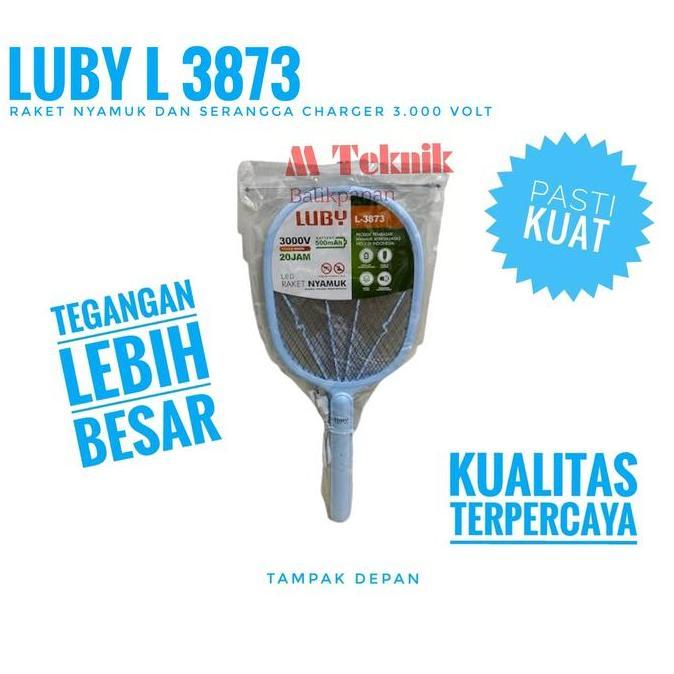 Raket Nyamuk Charger Luby L 3873 pembasmi serangga baterai cas L3873