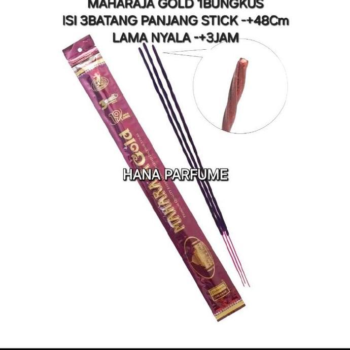 Dupa Hio Maharaja Gold Besar Nyala 3jam 1bungkus Isi 3batang Stick - Bukhur Buhur Pengharum Ruangan