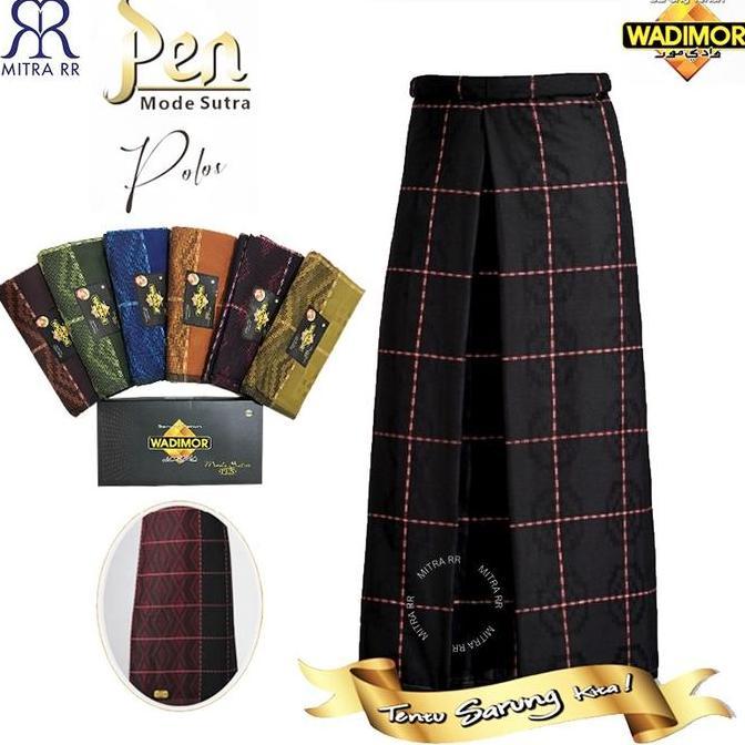 Sarung Wadimor Pen Mode Sutra Polos | Sarung Tenun Dewasa Motif Kotak