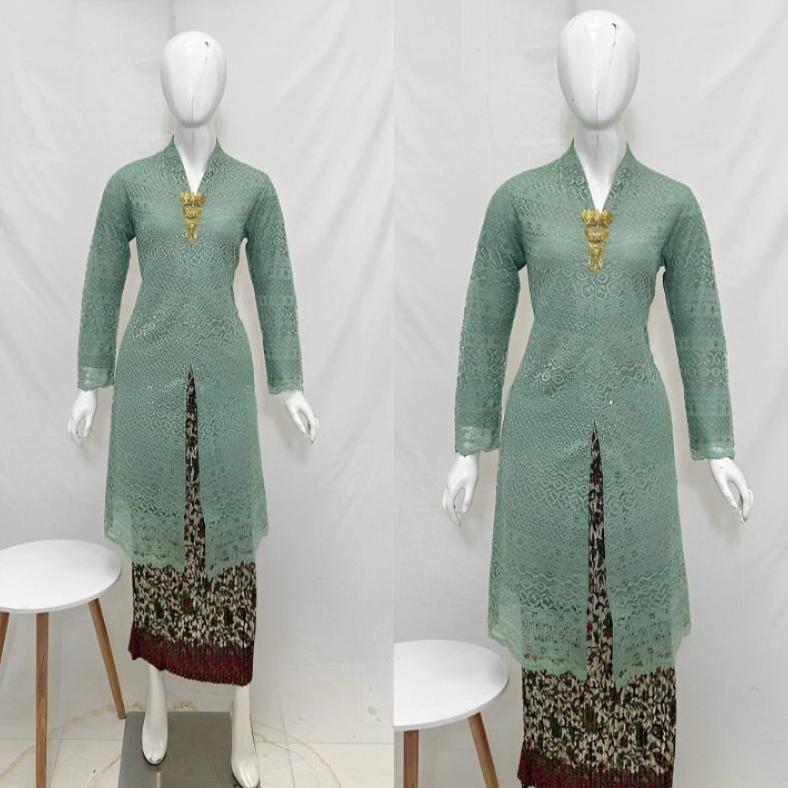 HOT DEALS Atasan Kebaya Tunik Brokat Modern Kebaya Jumbo 3XL Baju Kondangan Model Busui Resleting De
