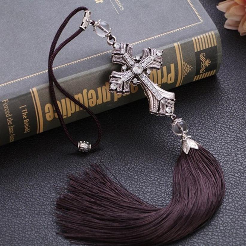 Flash Sale Gantungan Salib Mobil Kristen Car Pendant Christ Cross Hanger Silver Car Crystal Cross Pe