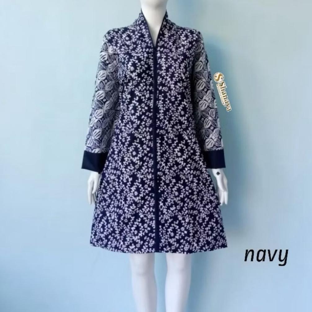 Hot Deals Shanaya Tunik Batik Aldena Garutan Dress Cap Baju Batik Wanita Warna Hijau Ungu Navy Kunin