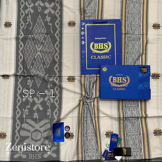 SARUNG BHS CLASIC SONGKET GOLD HITAM PUTIH - SARUNG MUSLIM DEWASA BISA COD Motif Hitam
