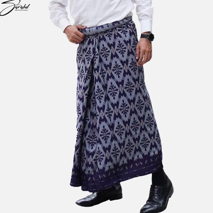 Sarung Goyor Rayon M22 Abu Abu Hitam Pria Dewasa Terbaru