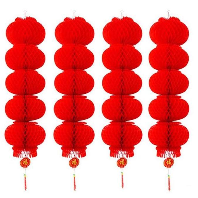 ZISIMAHE 2Pc Lampion Imlek Lampu Lampion Imlek Lampion Bulat Hiasan Imlek