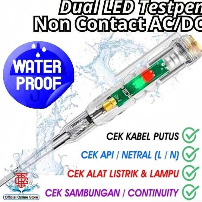 Obeng Tespen Testpen Test Pen Tes Pen 2 Dual LED Alat Deteksi Cek Ukur Kabel Putus Tester Arus Listr