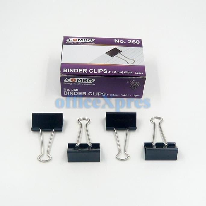 DERADUAJI Binder Clip / Klip Hitam / Klip Besar / Penjepit Kertas 260 Combo
