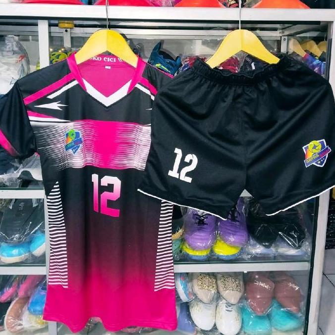 ceviscell77 - set kaos voli wanita baju voli printing set baju olahraga sport jersey