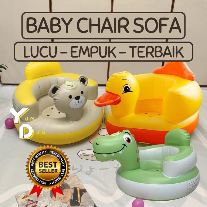Sofa Kursi Makan Bayi belajar duduk Model Tiup balon Baby Chair Model Tiup Bebek Dengan Music Musik 