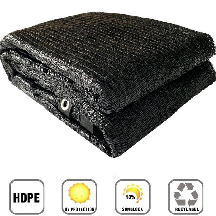 Paranet Anti Matahari 90% Hitam dengan List Terpal & Mata Ayam Terpasang HDPE 90% UV Protection Sunb