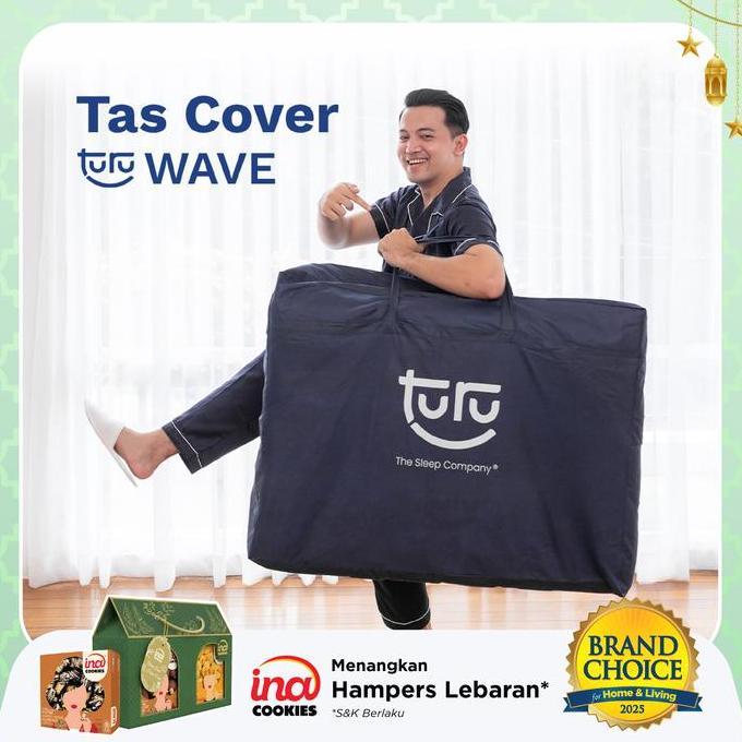 Turu Tas Bag Cover Kasur Lipat Turu Wave Spunbound Tebal - Dark Blue Penyimpanan Waterproof