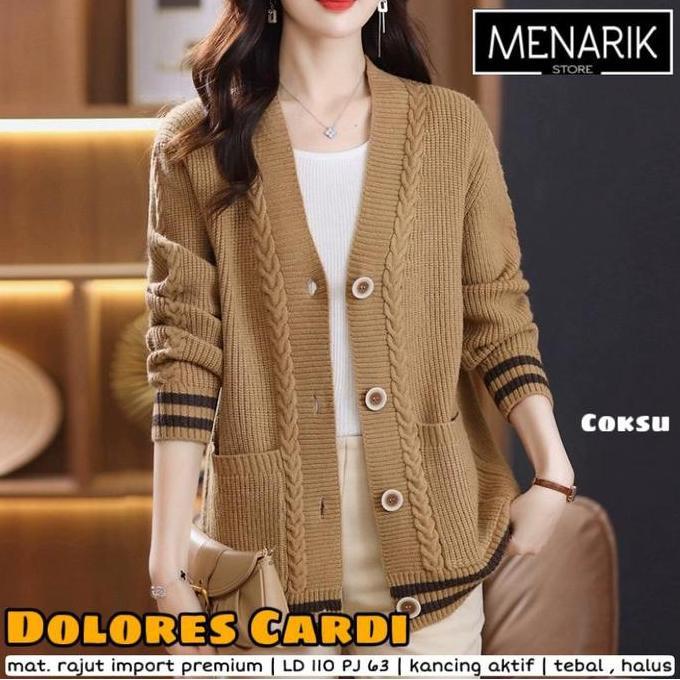 Jumbo / Dolores Cardigan / Outer Sweater Wanita Lengan Panjang / Rajut Halus Tebal / Ld 110 Pj 63