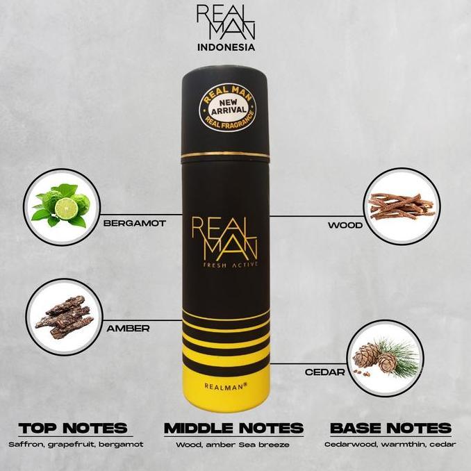 Skinyou- Realman Bundling 3 Pcs Deodorant Body Spray 150Ml Aroma Segar Tahan Lama Perlindungan 48 Ja