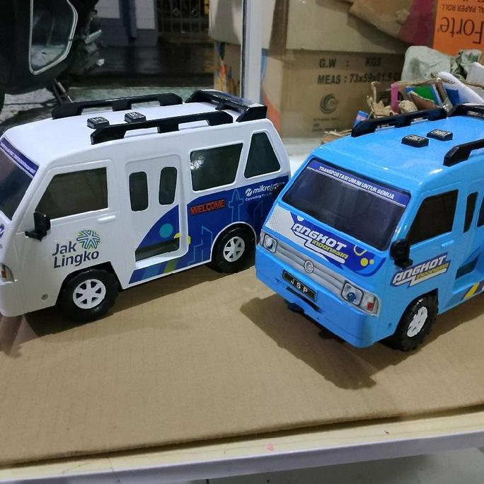Krandanstore - mainan mobil angkutan kota miniatur sudah ada lampu dan musik telolet/mainan mobil an