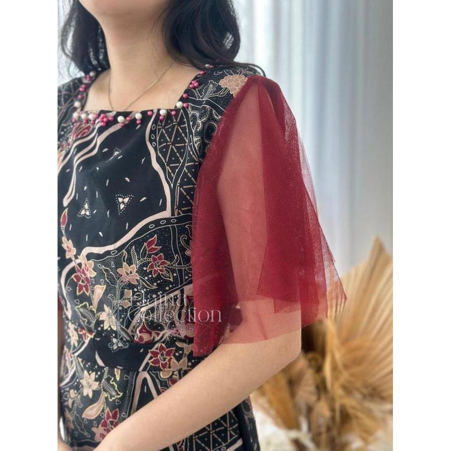 Hadirpopuler- [Elaina Collection] Dress Vior Batik / Dress Pesta / Gaun Pesta / Dress Terbaru / Dres