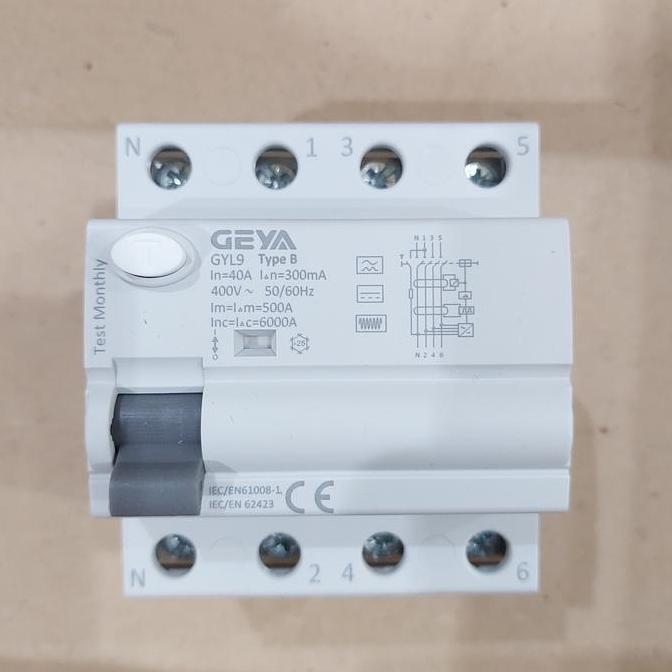 TERBARU - GEYA RCCB ELCB RCD Type B 40A 4P 300mA RCCB ELCB Type B 40A 4P 0,3A