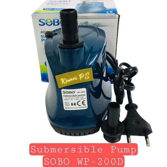 TERMURAH - SOBO WP 200D Submersible Pump 200D Pompa Air Celup Aquarium Kolam Ikan