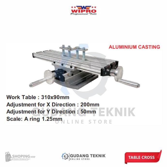 HAWAYMAX Table Cross Aluminium WIPRO TCR-63 / Ragum Meja Bubut Miling Aluminium