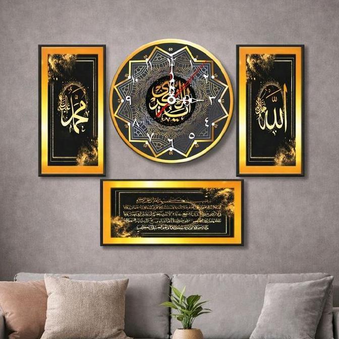 1 Set jam Dinding kaligrafi UK besar semua-Mewah