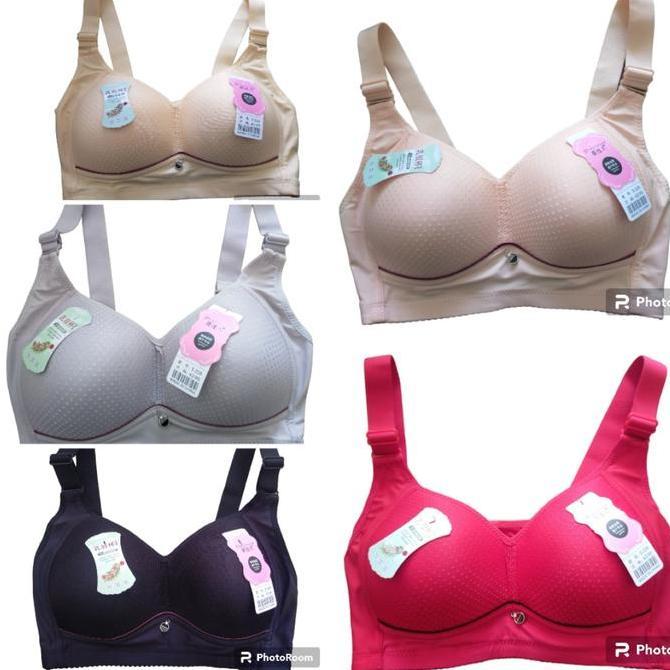 Wkwkwk- Pw183 Bra Wanita Jumbo Size 36-44 Fashion Model Baru Tanpa Kawat Simple Warna Ada Pengait Be