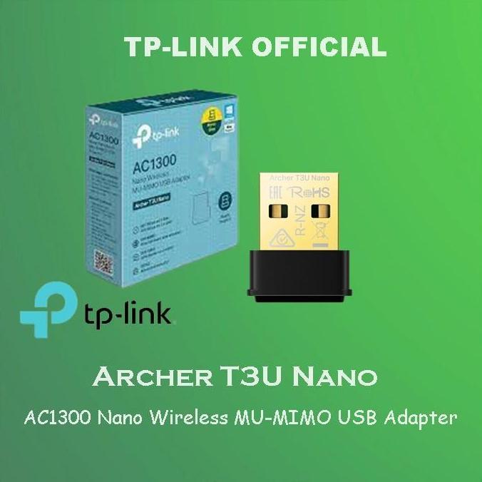 TP-LINK Archer T3U Nano AC1300 Nano Wireless MU-MIMO USB Adapter - T3U