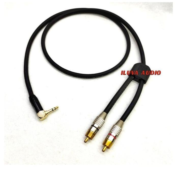 Kabel canare aux 2 meter 3.5mm L male to 2 rca male