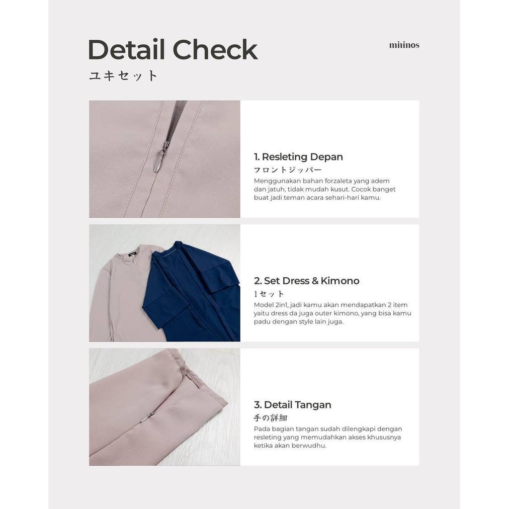 PREMIUM Mininos Yuki Set Kimono | Setelan Gamis Outer Japan Style Terbaru