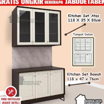 Kitchen Set 3 tu atas dan bah lemari meja dapur minimalis sayur