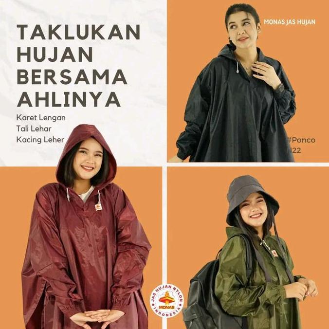 Termurah / Hot Sale Jas Hujan Ponco Lengan Monas N22 / Jas Hujan Kelelawar Monas N22