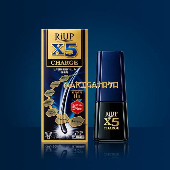 RiUP X5 Charge Hair Tonic for Men Obat Penumbuh Rambut Pria 5% Minoxidil 60ml TAISHO SEIYAKU Kemasan