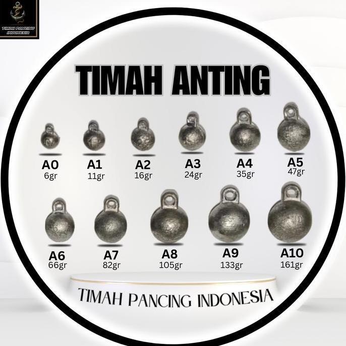 Timah Anting / timah pancing / timah pemberat / toko timah pancing / timah dasaran / timah laut Ring