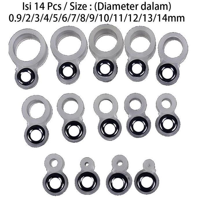 Ring Guide Joran Mamarit Karet Pancing Bahan Silikon 14Pcs Joran Tegek terlaris
