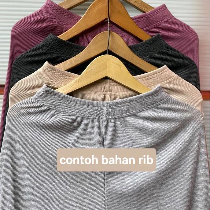 Celana kulot panjang HW/celana kulot jumbo/celana kulot knit rajut rib premium/celana kulot pinggang